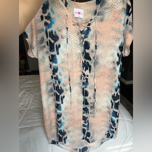 Buddy Love Kris Pink & Blue Snakeskin Dress - Picture 8 of 8